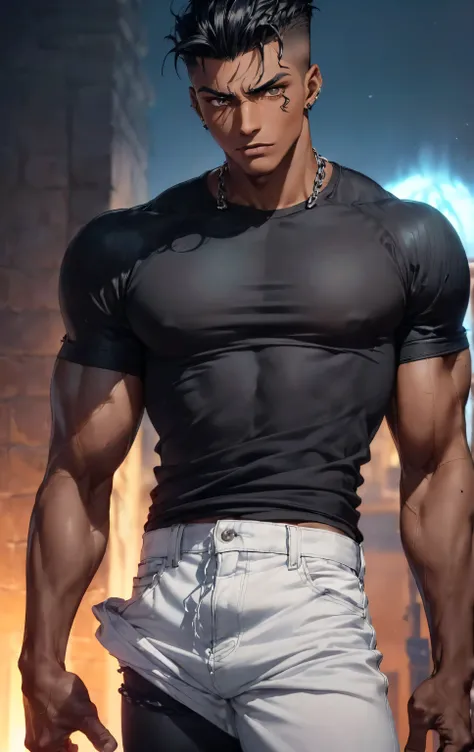   DIGITAL art, 4k, 3d final fantasy 7 remake 3d cgi, (((masterpiece)),(realistic anime ),(highly detailed), 4K, high resolution, handsome eighteen year old african american, 1mature man, extremely handsome face an body, extreme model quality handsomeness, ...