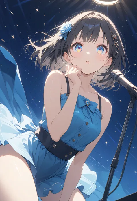 Masterpiece, high quality, tonal high definition, high resolution, 16K, Makoto Shinkai illustration, detailed background, hyperrealistic, petite woman, young woman, beautiful face, long eyelashes, fair skin, full body, thin legs, shiny thighs, beautiful th...