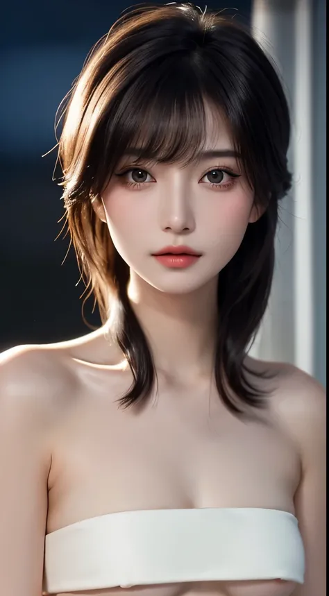 masterpiece, beautiful girl, detailed, Swollen eyes, (Wear a revealing strapless micro bikini.:1.6)、highest quality, 超A high resolution, (reality: 1.4), Original photo, One Girl, Cinema Lighting, (Laughter:0.6), Japanese,   Asian Beauty  , Korean, Proper, ...