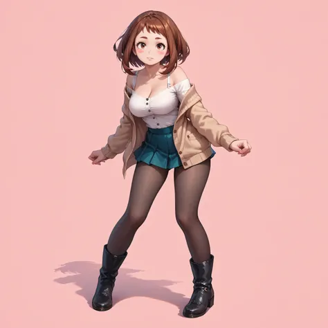 score_9, score_8_up, score_7_up, score_6_up, score_5_up, score_4_up, source_anime, hyper_realistic illustration, (solo), (full_body_shot:1.2), (full body)

ochako uraraka, brown eyes, brown hair, short hair, blush, blush stickers,solo focus, big breasts, b...