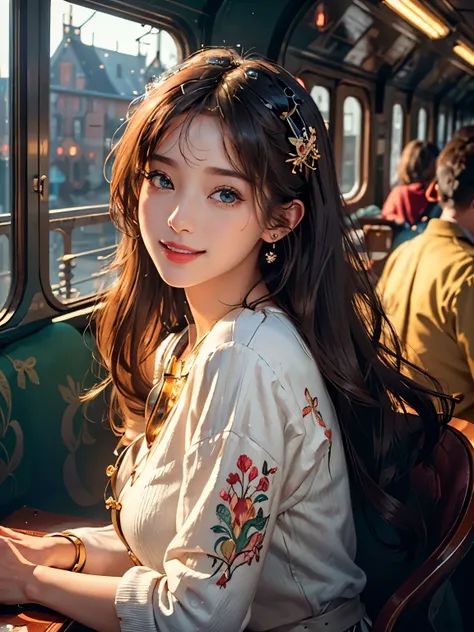 ((masterpiece:1.2)), ( highest quality), (photo-realistic, photo-realistic:1.37), ( detailed), (cute illustration:1.5), ( crowd), ( very beautiful woman with a very cute smile ), ( very beautiful symmetrical face ), ( overly mature attractive woman ), ( st...