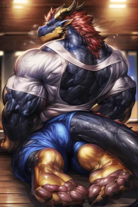human nature,cannon, male, solitary, ((the strong,smart and Masculine face,tall and huge,long leg,the most Masculine daddy in the world,serious face)),((handsome face,hair, horn,detailed eyes,detailed face,Multi-colored body,correct face,Middle-aged,sexy,(...