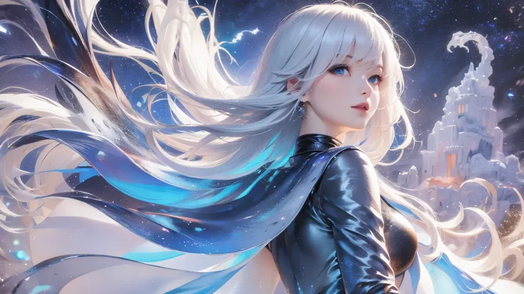 ((masterpiece)), ((( best quality))), (( Very detailed)), ((shape)),[ Realistic Light Effects ],shadow,( Fantasy Style ),(White background:1.6), simple background, (Earth Theme),(Cape)[(Hair Focus,(( one girl )),[( Big Slime Hair ): (Cloud Hair):0.3], (Bac...