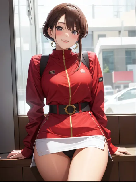 女の子1 person, Sayla Mass, that&#39; elegant , Must-have items,  complicated , パンツが見えそうなほど短い超ミニ skirtの軍用ピンクの制服ドレス..........、Pure  white panties、Please squat down and show me your  white panties..........、スーパーミニ skirt  skirtの中にあるパンツが見えます、 white panties、realit...