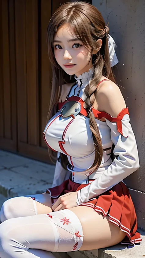 ((( best quality))), ((masterpiece)), (   Details), ((alone)), ((((((A girl dressed as Asuna)))))),  (((細身の体:1.4, Big Breasts , big butt, slim and thin waist, thick thighs ,  Thin legs))),(   pretty nipples, camel toe   ,Camel hoof), ((     GROWING SKIN   ...