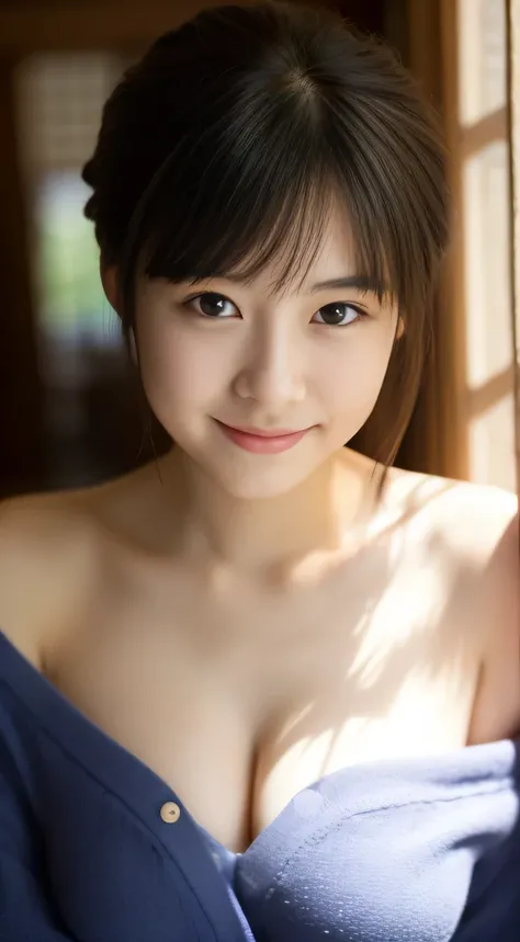 masterpiece,best quality,(Japanese girl),((Beautiful girl)),cleavage,(off shoulder:1.2),(perfect body beauty:1.2),(shy smile),From slightly above