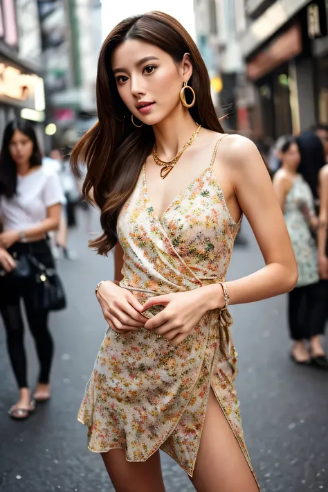 Nice handsome woman , ((top-quality, 8k,  Masterpiece :1.3)),  skinny japan lady,  1 girl, :1.3,  slender figure:1.1,  elastic dark brown hair, Extremely thin face ,  detailed lips from home,  detailed eyes on board,  extraordinary beauty、((Super long brow...