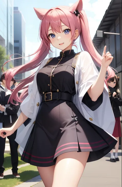 女の子1 person, Saila Mass, that' elegant , Must-have items, complicated , パンツが見えそうなほど短い超ミニ skirtの軍用ピンクの制服ドレス..........、Pure white panties、Please squat down and show me your white panties..........、スーパーミニ skirt skirtの中にあるパンツが見えます、 white panties、reali...