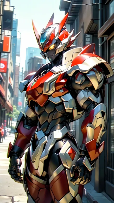 (masterpiece:1.5, best quality:1.5, extremely delicate:1.5), ((male:1.5)), a man wearing a full-face helmet, high-tech biomimetic armored combat suit, (a composite layered chest armor), the design balances heavy with agility, fully enclosed shoulder guards...