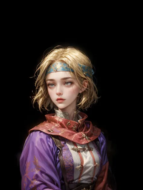 (absurdres, highres, ultra detailed, HDR), masterpiece, perfect face, detailed face, intricate details, extremely detailed character profile, best quality close-up picture, fire emblem character, rpg, noble woman outfit, leather headband on forehead, brown...