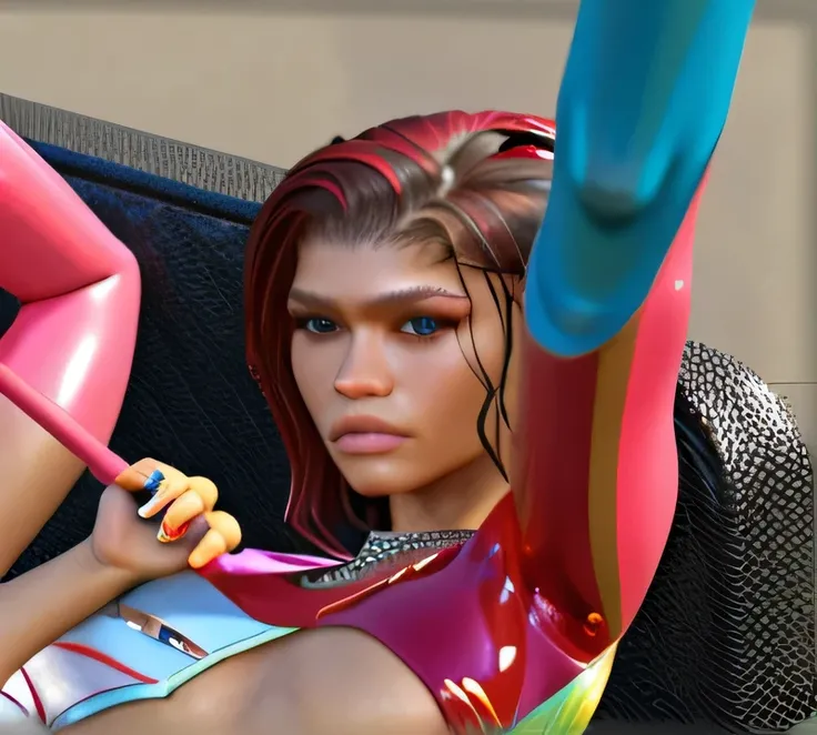 (zendaya:.4), (32k:1.5, Highest quality, masterpiece, Ultra-high resolution), Professional camera work:1.6, Highly detailed skin and face textures:1.3, Captivating portrait:1.2, Very accurate, Very detailed, 1 adult female, Incredibly slim body, sense of l...