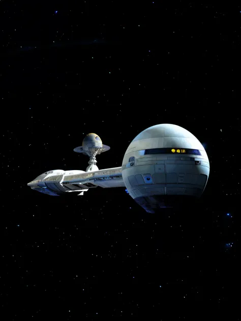 spaceship with a satellite in the background, space ship in space, deep space 9, small starship near, spaceship from the movie dune, starship enterprise, utopian space ship, spaceship in space, star trek setting, spaceship, discovery one, the starship ente...