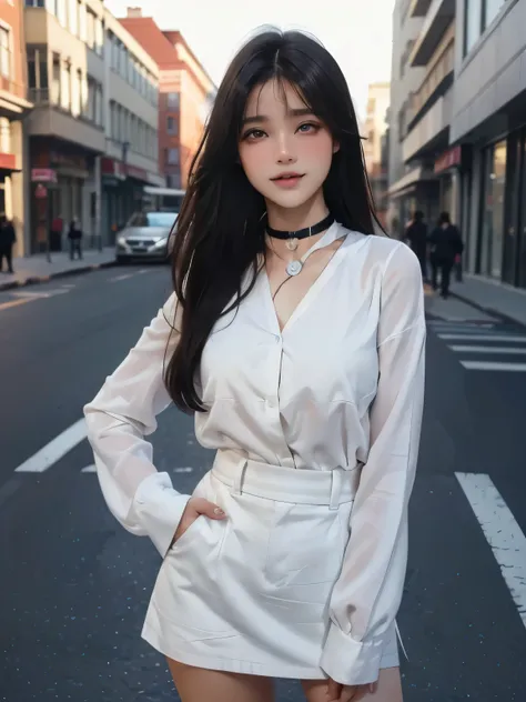 best qualtiy，tmasterpiece， super high resolution，（Reality：1.4），RAW photogr，1girll，long whitr hair，Face Highlighting，Pure，Girly，Flushing，18yr old，18-year-old smiling female classmate，Pure，Innocent，（best qualtiy，8k，tmasterpiece:1.3），Goose egg face，largeeyes，...