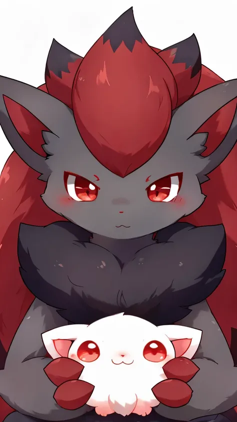 by:nakimayo，zoroark，red eyes ，(in front view face: 1.5)
