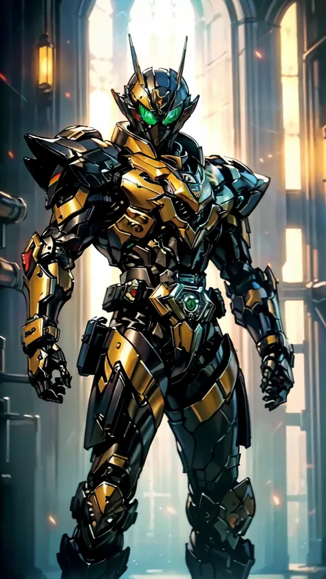 (masterpiece:1.5, best quality:1.5, extremely delicate:1.5), ((male:1.5)), a man wearing a full-face helmet, high-tech biomimetic armored combat suit, (a composite layered chest armor), the design balances heavy with agility, fully enclosed shoulder guards...