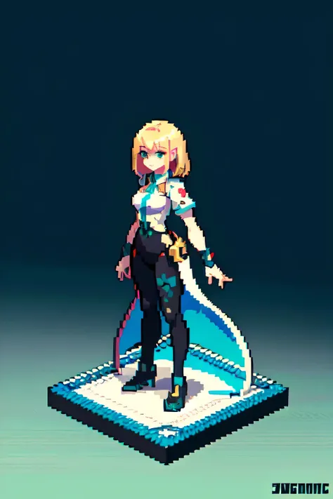 (masterpiece, top quality, best quality), pixel,pixel art,1girl,full body, futuristic women in futuristic uniform, isometric perspective
 