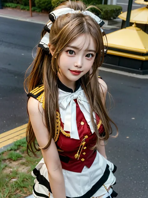 masterpiece, Best Quality, 8K、highres, Sento Isuzu, 1girl, ponytail, (Golden Ratio Face、Balanced eyes、very gentle eyelids)、double eyelid、Beautiful nasal muscles、Shy laughter、Lip Gloss 、Very beautiful girl、Beautiful girl solo like a model、View photographer,...