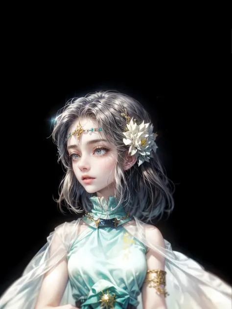 (absurdres, highres, ultra detailed, HDR), masterpiece, perfect face, detailed face, intricate details, extremely detailed character profile, best quality close-up picture, fire emblem character, rpg, celestial robe outfit, jewellery necklace , gold forehe...