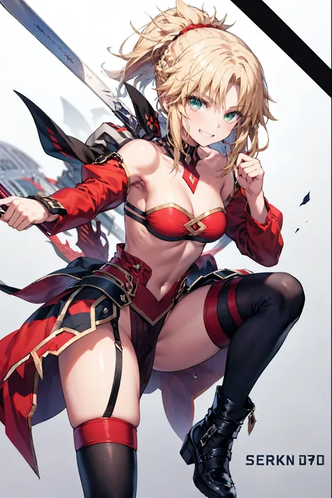 best quality, integrated scenery, integrated background, extremely delicate and beautiful, meticulous details, good composition, cute face, perfect face, perfect hands ,Masterpiece, Best Quality, illustration, city street, 1girl, Mordred (fate), collarbone...