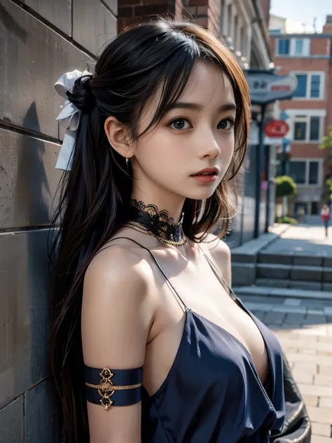 （8k， best quality ， masterpiece：1.2），（ Photo realistic：1.4) revealing dress，outside， Ancient City，  High Quality ，Advanced Skin Detail，Super Beauty、Sexy face、
