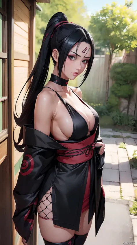 DIGITAL art, , final fantasy 7 remake 3d cgi, (((Perfect masterpiece, highly detailed, 8K high resolution))),Extremely detailed 8K, gorgeous uchiha girl with voluptuous body named momoka, (Ultra HD, Ultra-detailed, Highly detailed, Highly realistic, Ultra-...