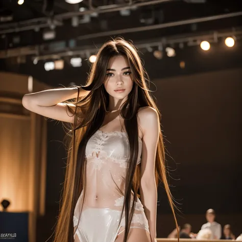 (最 High Quality 。 High Quality 。 highest resolution 。 ultra-realistic pictures 。 full body portrait naked 。) One beautiful woman with extra long hair and very long hair。 and her beautiful face is well-groomed enough to surpass that of a beautiful ac...