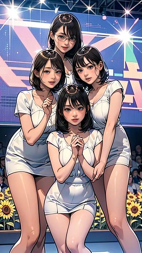 ((masterpiece)),(((Highest quality))),
Five girls intertwinedFacing forward。
Five Intertwining GirlsBold FashionComic Market ScenesFestivals、
Five girls intertwined Idol、
Five girls intertwined Thin thighs,Long intertwined fivesome girls legs,whole body:1....