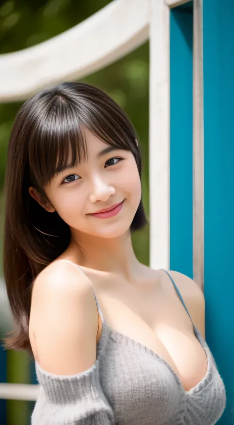 masterpiece,best quality,(Japanese girl),((Beautiful girl)),cleavage,(off shoulder:1.2),(perfect body beauty:1.2),(shy smile)