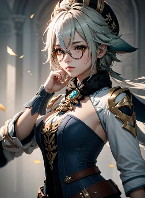  masterpiece ,  better quality , Arte oficial,  extremely detailed CG unity 8k wallpaper,  very detailed ,  illustration, white hair, 