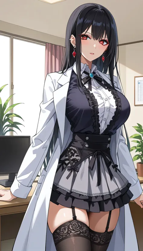Woman Looking Back、 frustrated、Depressed、Bad mood、 adult appeal 、Tall Women、A woman in her thirties、 Alassahs woman 、steins;Gate、Bad mood、 score_9,  score_8_up,  score_7_up,  source_anime,masterpiece、 office、Red smartphone 、office、 No Emotion、 no makeup、 b...