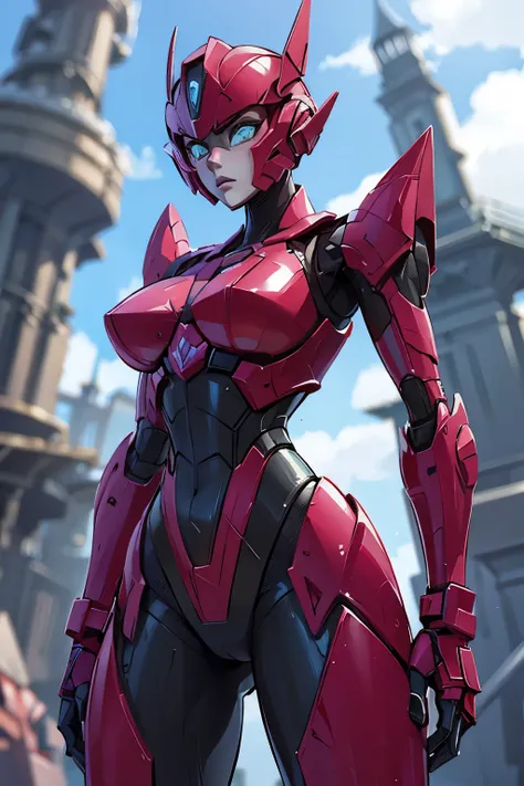 Take me a picture of Arcee from Transformers prime series, thin and big ass