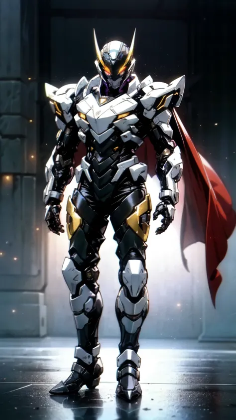 (masterpiece:1.5, best quality:1.5, extremely delicate:1.5), ((male:1.5)), a man wearing a full-face helmet, high-tech biomimetic armored combat suit, (a composite layered chest armor), the design balances heavy with agility, fully enclosed shoulder guards...