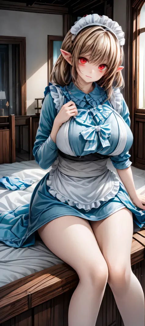 Best quality, masterpiece, ultra high res, raw photo, beautiful and aesthetic,deep shadow, fantasy theme,(ultra detailed:1.3),
1girl, dynamic pose, hair ornament, (beautiful face, detailed eye:1.2), crying, (busty breasts, gigantic breasts:1.1), (pointy ea...