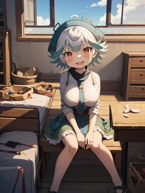  、 Kindergarten Mother、、、 s、 sの小さな体、  Masterpiece ,  1 girl , Pruschka the Younger ,  red eyes,  have ,Big Breasts, ,  head tilt,  watch viewers, Beautiful smile, 