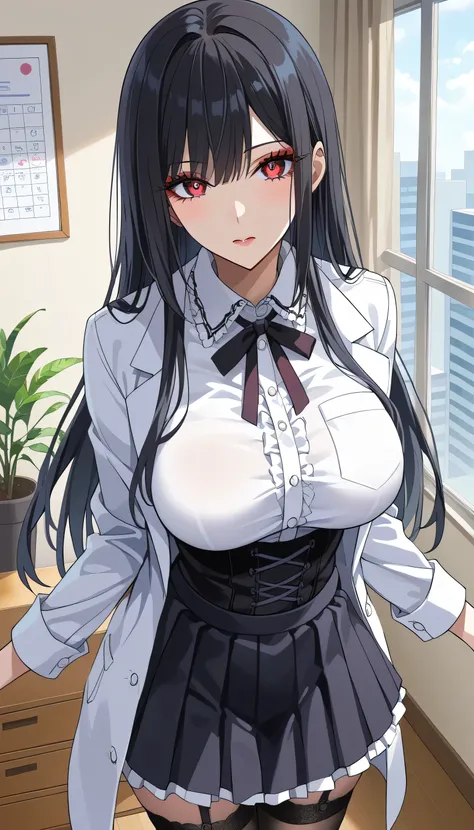  frustrated、Depressed、Bad mood、 adult appeal 、Tall Women、A woman in her thirties、 Alassahs woman 、steins;Gate、Bad mood、 score_9,  score_8_up,  score_7_up,  source_anime,masterpiece、 office、Red smartphone 、office、 No Emotion、 no makeup、 best quality, beauti...