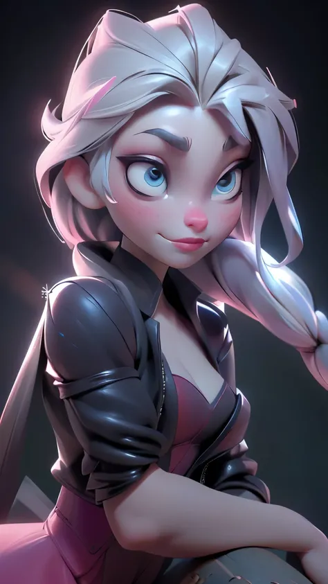 elsa, (perky breasts), (((small breasts))), affected smile:1.2, beautiful blue eyes, (perfect iris), depth of color in his eyes, by rubio, by the wide, braid, full lips, blush, naked, she is showing her vagina, depth of field, bokeh, (Special attention to ...