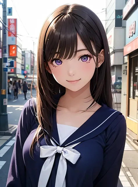 down high definition ,In 8K, best quality, Details, semi-realistic anime ,3D Anime Style, and 1 zoom photo with smooth animated CG , mischievous girl , man wearing a shirt , slim,modeling, (( 1 photo of a Japanese woman with 、 sem...