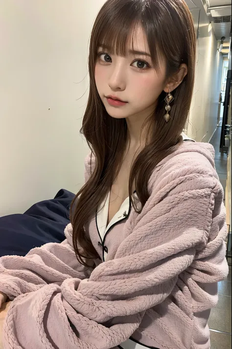  best quality, Table Top, super high resolution, (Realistic:1.4), RAW photos, one girl, room wear, Wear a Pajamas made of fluffy fleece material, Shadows Lurking Deep in the Shadows, Modest, Cold Light, detailed skin, dynamic angle, close-up, Dynamic Pose、...