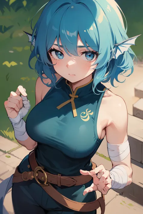 (Best Quality,Unparalleled Masterpiece:1.4),Ultra-Detailed CG 4K,(Ultra-Detailed Clear Absurdly-Vivid Mint Big Eyes:1.2),Gorgeous Round Detailed Face(Voluptuous:1.4),ADULT(Bangs:1.2)(wakasagihime, 1women, age 20, medium breast, thick, short stack, big head...