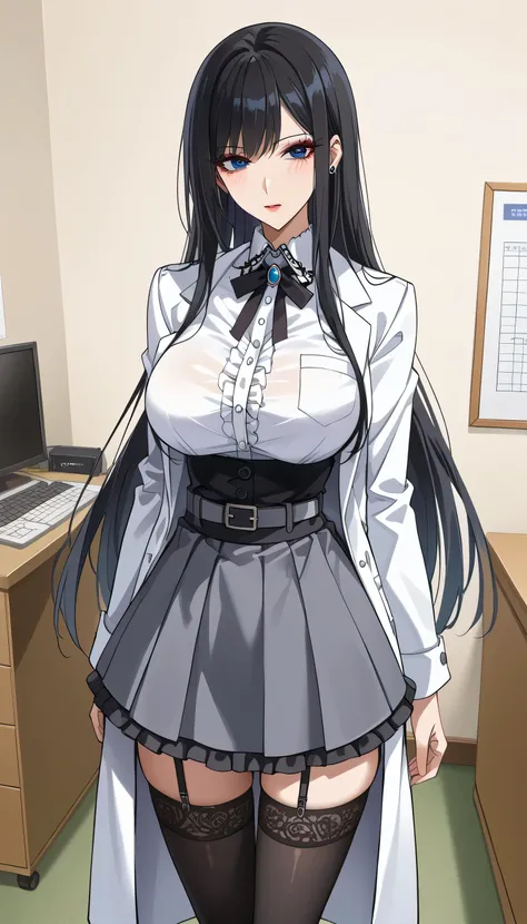  frustrated、Depressed、Bad mood、 Im in a bad mood、Future Gadget Laboratory The appeal of adults、Tall Women、A woman in her thirties、 Alassahs woman 、steins;Gate、Bad mood、 score_9,  score_8_up,  score_7_up,  source_anime,masterpiece、 office、office、 No Emotion...