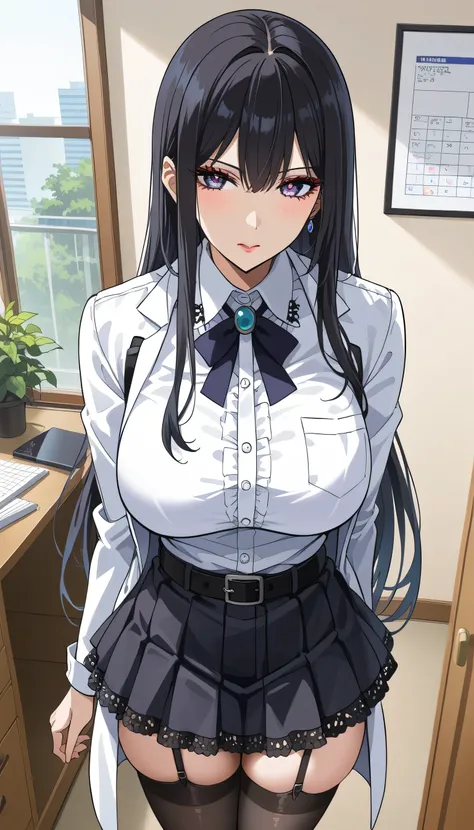  frustrated、Depressed、Bad mood、 Im in a bad mood、Future Gadget Laboratory The appeal of adults、Tall Women、A woman in her thirties、 Alassahs woman 、steins;Gate、Bad mood、 score_9,  score_8_up,  score_7_up,  source_anime,masterpiece、 office、office、 No Emotion...