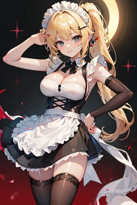 (( top quality)), (( Masterpiece )), ( Details), Slender woman , gal、 ((( Big Breasts、 blonde alone 、 Vagina Bleeding From Ponytail 、Curly hair、Brown Skin、 sunburned skin、 Slender Girl Facing Do...
