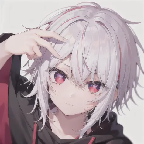 Cute,boy,white hair,Red eyes