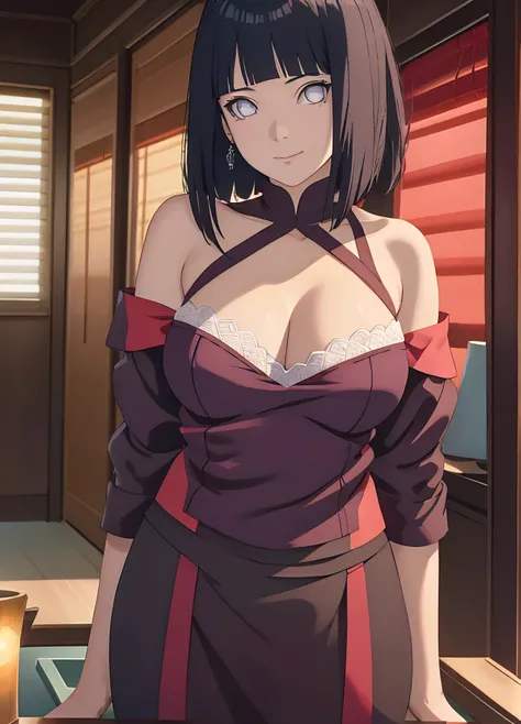 tmasterpiece， hoang lap ， （Complicated details），camisole （rich colourful），Off-the-shoulder attire，Large breasts，Lysis membrane illumination， the Extremely Detailed CG Unity 8K Wallpapers ， hyouka（boruto）， 1girll， solo，Be red in the face，looks into camera，s...