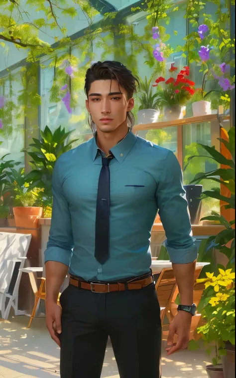 a close up of a person wearing a tie and a shirt, handsome stunning realistic, inspired by Nicholas Marsicano, inspired by Nelson Alexander Ross, inspired by Adam Dario Keel, inspired by Aleksander Gine, inspired by Dean Roger, inspired by John Luke, hands...