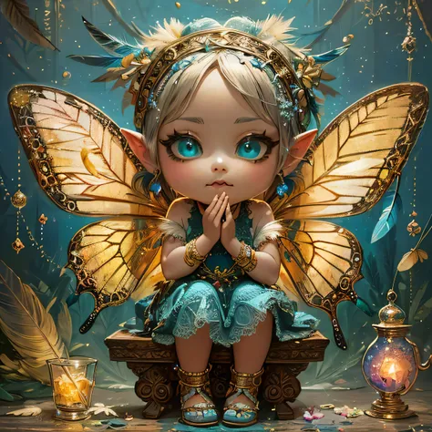 a painting of a  with a butterfly wings sitting on a bench, beautiful fairy, beautiful fairie, beautiful fairies, portrait of fairy, portrait of a fairy, beautiful detailed fantasy, cute detailed digital art, beautiful fantasy painting, beeple and jeremiah...