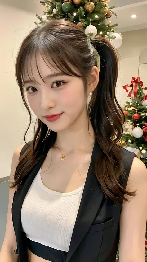 (8k), (highest quality: 1.2), (Realistic), (Realistic: 1.37), Ultra-high resolution, 1 girl, cute, Shiny skin,Blushing,smile, Mouth closed, Beautiful details, Beautiful Nose, whole body, Wet Hair, ponytail hair,Giant Dulcefo, pork,Navel exposed,University ...