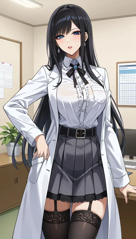  frustrated、Depressed、Bad mood、 Im in a bad mood、Future Gadget Laboratory 、 adult appeal 、Tall Women、A woman in her thirties、 Alassahs woman 、steins;Gate、Bad mood、 score_9,  score_8_up,  score_7_up,  source_anime,masterpiece、 office、office、 No Emotion、 no ...