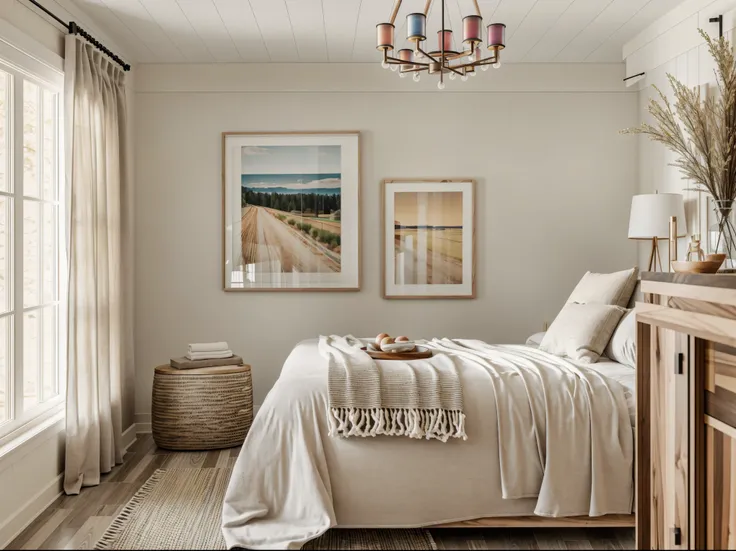 Modern Farmhouse, Edit, fix, fine-tuned, masterpiece, best quality, render material textures such as wood metal fabric or marbles, retouch, color-correct, perfect, composition, depth, highly perspective, apply expert nuance ambience, professional photograp...