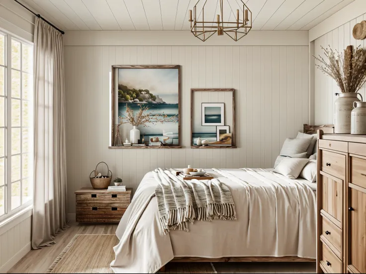 Modern Farmhouse, Edit, fix, fine-tuned, masterpiece, best quality, render material textures such as wood metal fabric or marbles, retouch, color-correct, perfect, composition, depth, highly perspective, apply expert nuance ambience, professional photograp...